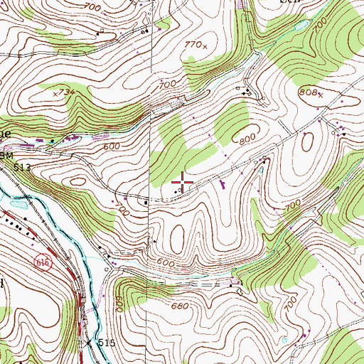 Topographic Map of Neutzel Farms, PA