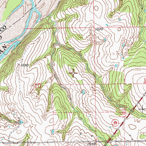 Topographic Map of Hargus Farms, OK