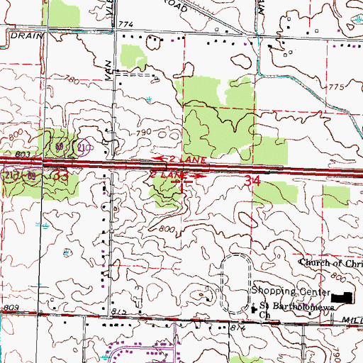 Topographic Map of Swartz Creek Rest Area, MI