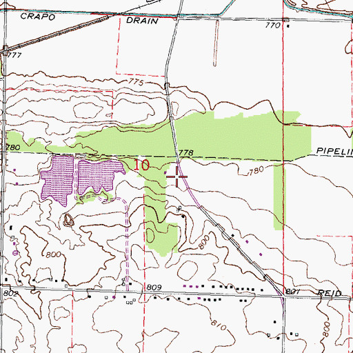 Topographic Map of Chippewa Nation Indian Cemetery, MI
