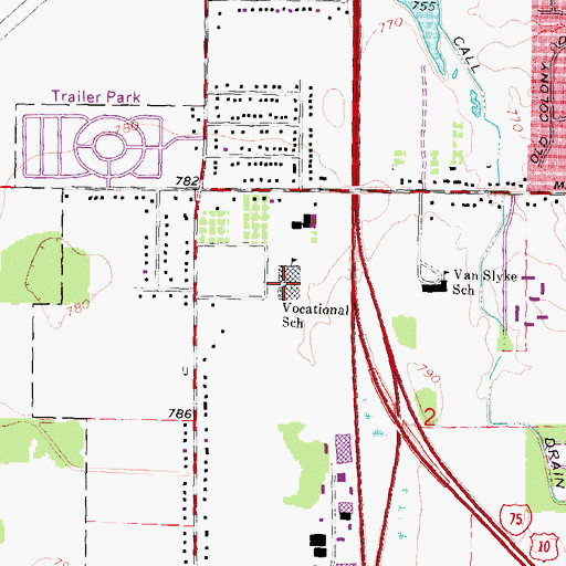 Topographic Map of Genesee Area Skill Center, MI