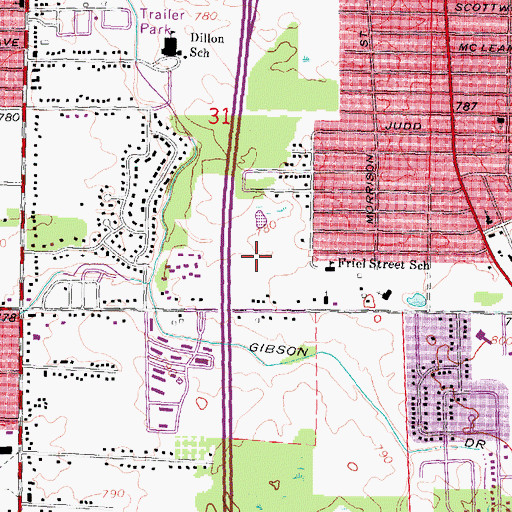 Topographic Map of Madison Academy, MI