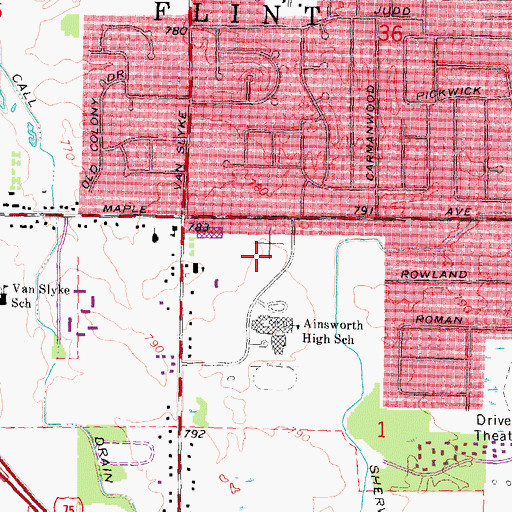 Topographic Map of Elmer Knopf Learning Center, MI