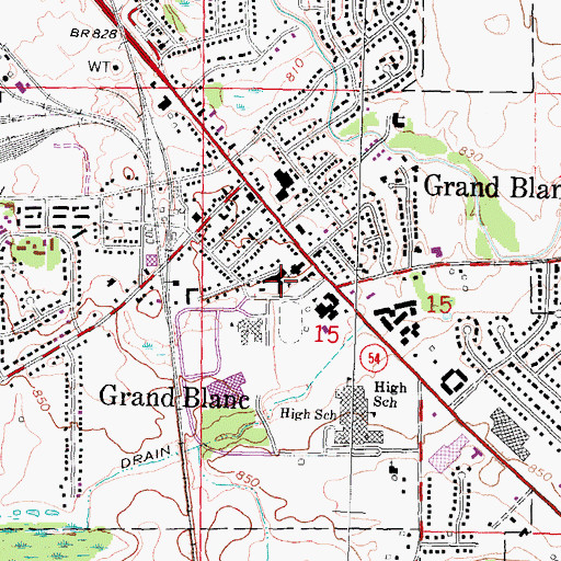 Topographic Map of Holy Family School, MI