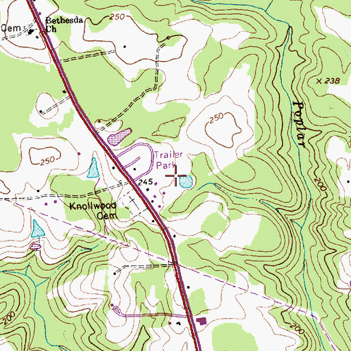 Topographic Map of Interstate Ministries, NC