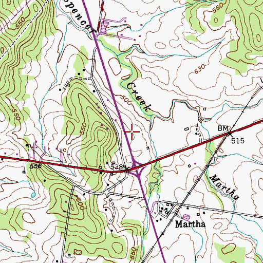 Topographic Map of Life Church, TN