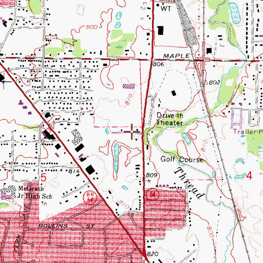 Topographic Map of Hi-Way Trailer Court, MI