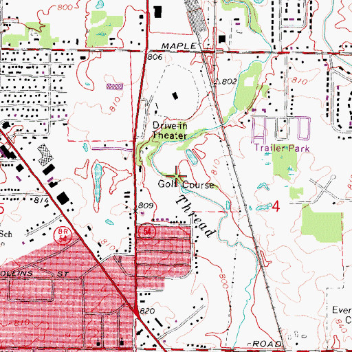 Topographic Map of Loch Lomond Golf Course, MI