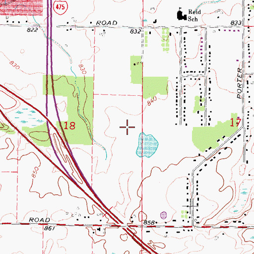Topographic Map of Creasy Bicentennial Park, MI
