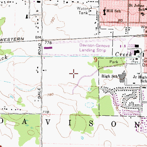 Topographic Map of Davison Regional Park, MI