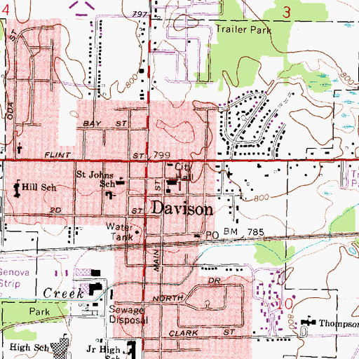 Topographic Map of Davison Area Historical Museum, MI