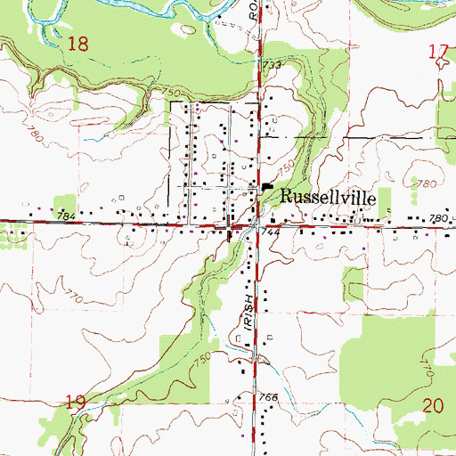 Topographic Map of Russellville Community Wesleyan Church, MI