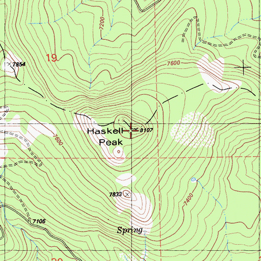 Topographic Map of Haskell Peak, CA