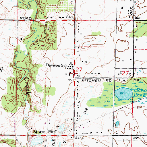 Topographic Map of Louhelen Baha'i School, MI