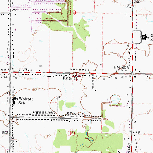 Topographic Map of Faith Baptist School, MI