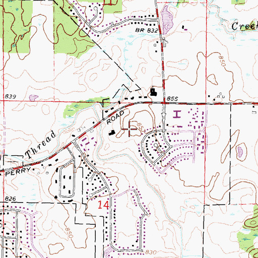 Topographic Map of Grand Blanc Golf and Country Club, MI