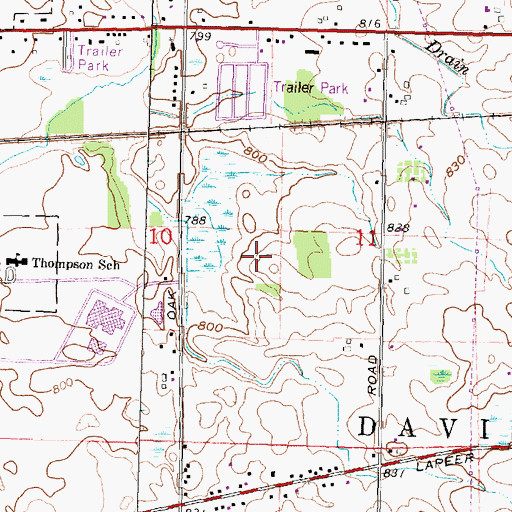 Topographic Map of Chateau Timber Heights Mobile Home Park, MI