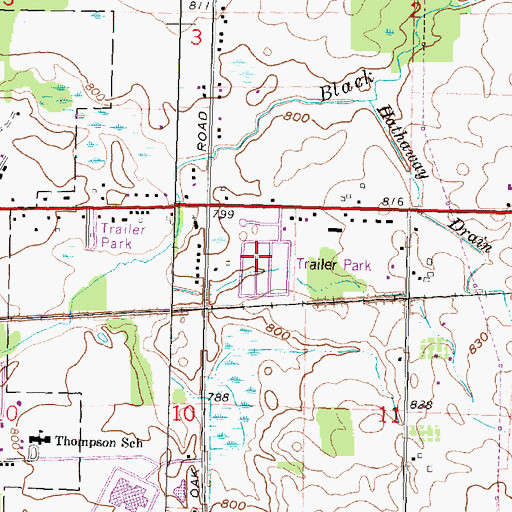 Topographic Map of Davison East Mobile Estates, MI
