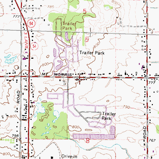 Topographic Map of Genesee County Fairgrounds, MI