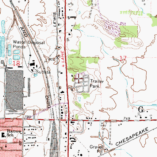 Topographic Map of Gunther Mobile Home Court, MI