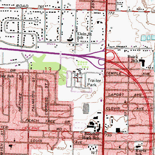 Topographic Map of Diane Mobile Home Manor, MI
