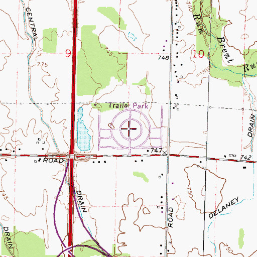 Topographic Map of White Oak Estates Mobile Home Park, MI