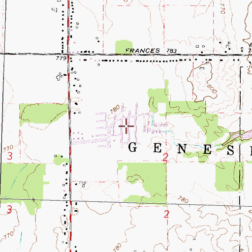 Topographic Map of Camelot Villa Mobile Home Community, MI