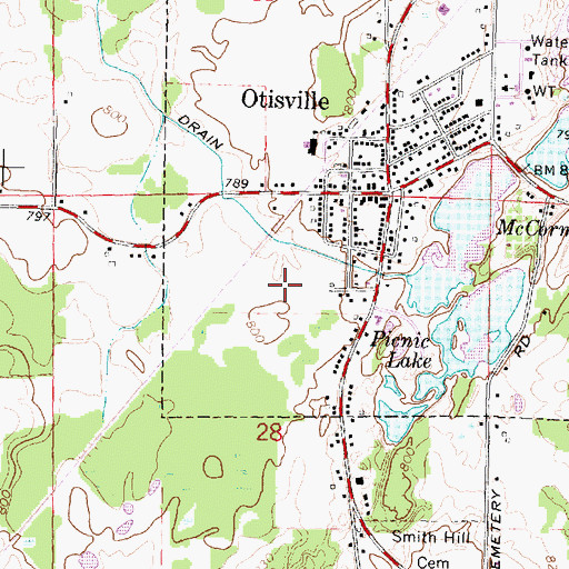 Topographic Map of Orchard Cove Manufactured Home Community, MI