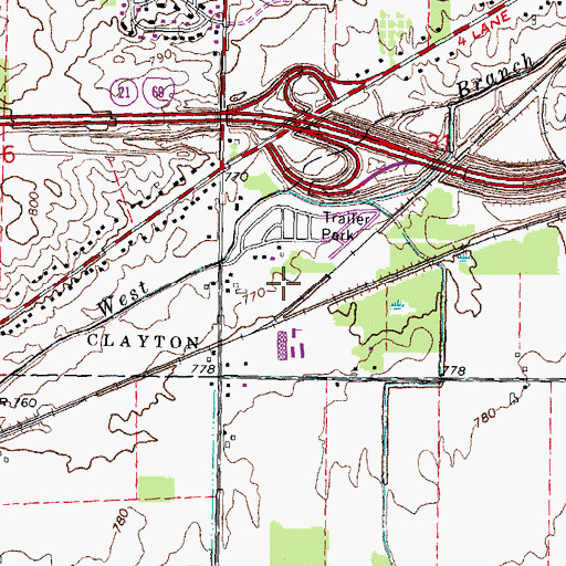 Topographic Map of South Valley Estates Mobile Home Park, MI