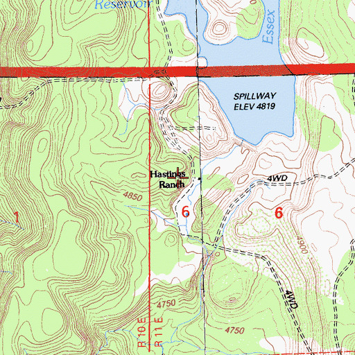 Topographic Map of Hastings Ranch, CA