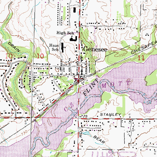 Topographic Map of Genesee Station (historical), MI