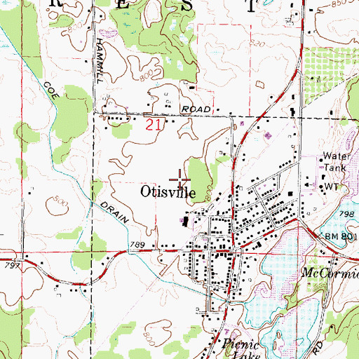 Topographic Map of Pettit Park, MI