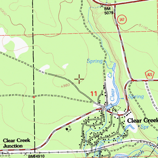 Topographic Map of Clear Creek Census Designated Place, CA