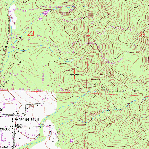 Topographic Map of Fieldbrook Census Designated Place, CA