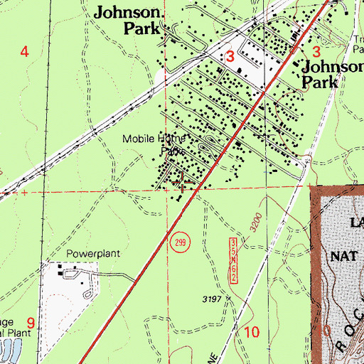 Topographic Map of Johnson Park Census Designated Place, CA
