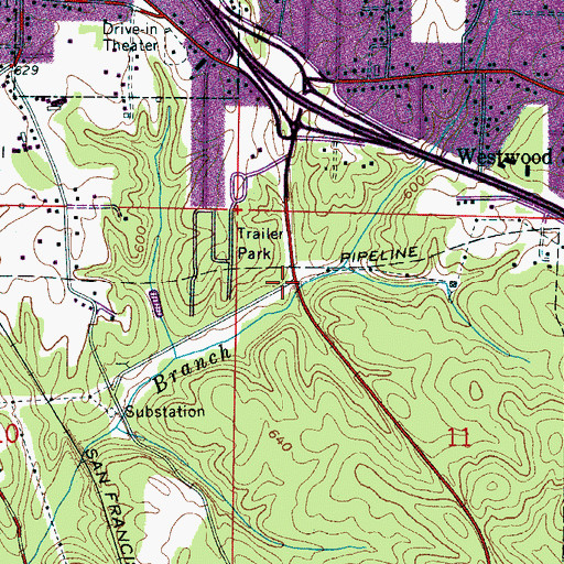 Topographic Map of Adamsville Assembly of God Church, AL
