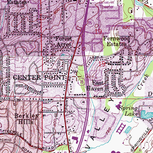 Topographic Map of Cathedral of the Cross, AL