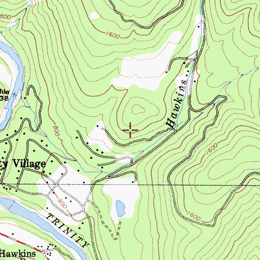 Topographic Map of Trinity Village Census Designated Place, CA
