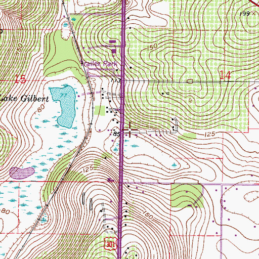 Topographic Map of Dade City Cumberland Presbyterian Fellowship Church, FL
