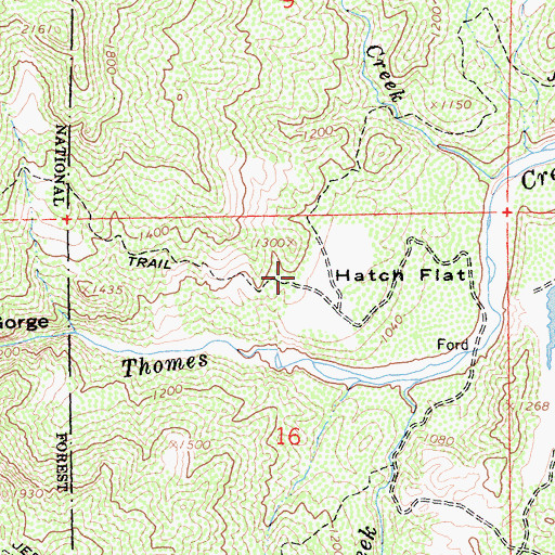 Topographic Map of Hatch Flat, CA