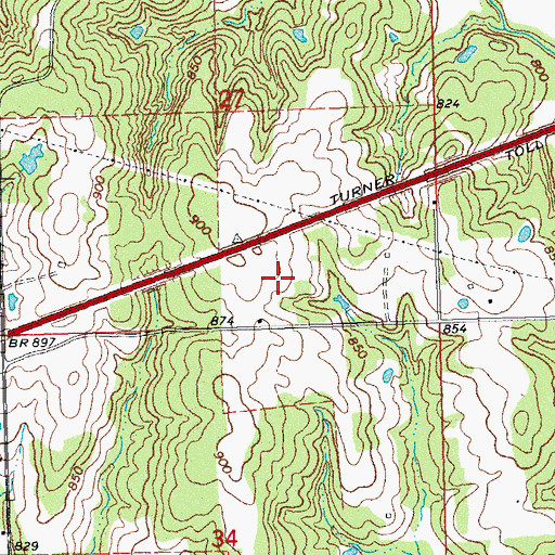 Topographic Map of Herman Farms, OK