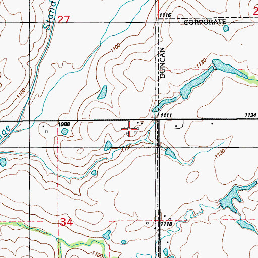Topographic Map of Rocstock Farm, OK