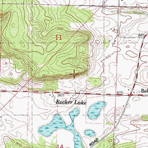 Topographic Map of Valley View Farm, WI