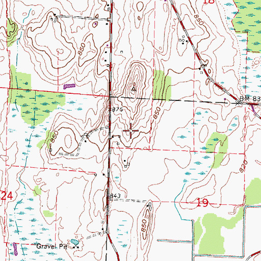 Topographic Map of Kutz Dairy, WI