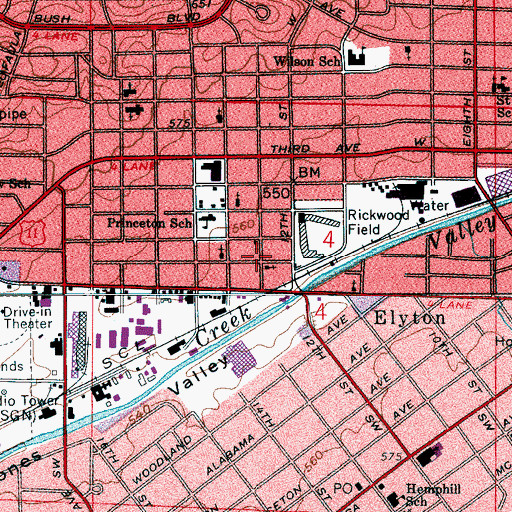 Topographic Map of Bethel African Methodist Episcopal Church, AL