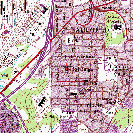 Topographic Map of Jones Chapel African Methodist Episcopal Church, AL