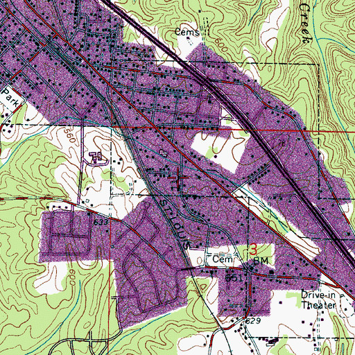 Topographic Map of Saint Paul African Methodist Episcopal Church, AL