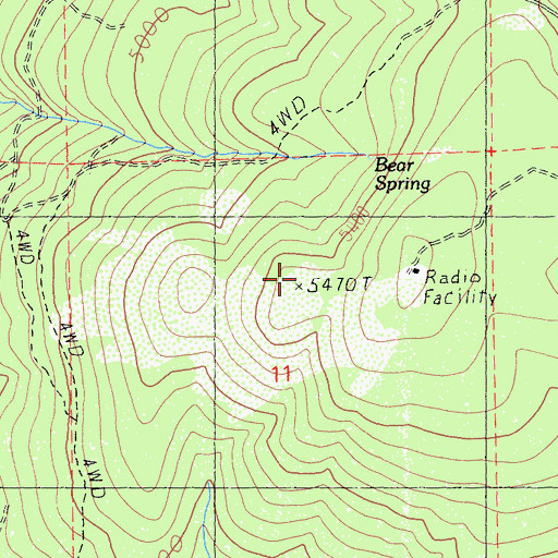 Topographic Map of Hatchet Mountain, CA