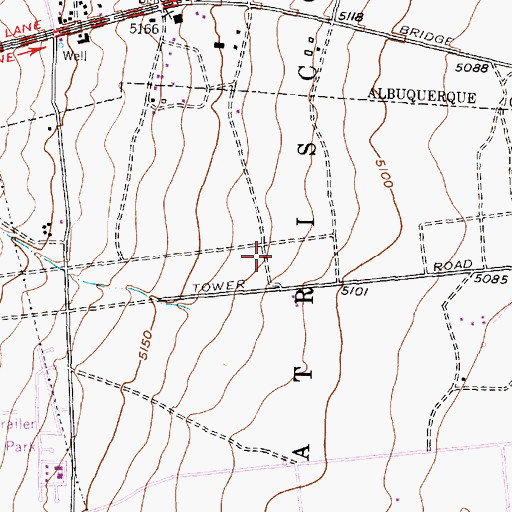 Topographic Map of Edward Gonzales Elementary School, NM