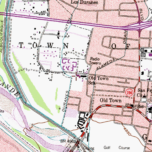 Topographic Map of Reginald Chavez Elementary School, NM